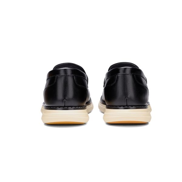 Men's Slip-On PU Leather Penny Loafers - BLACK - 5